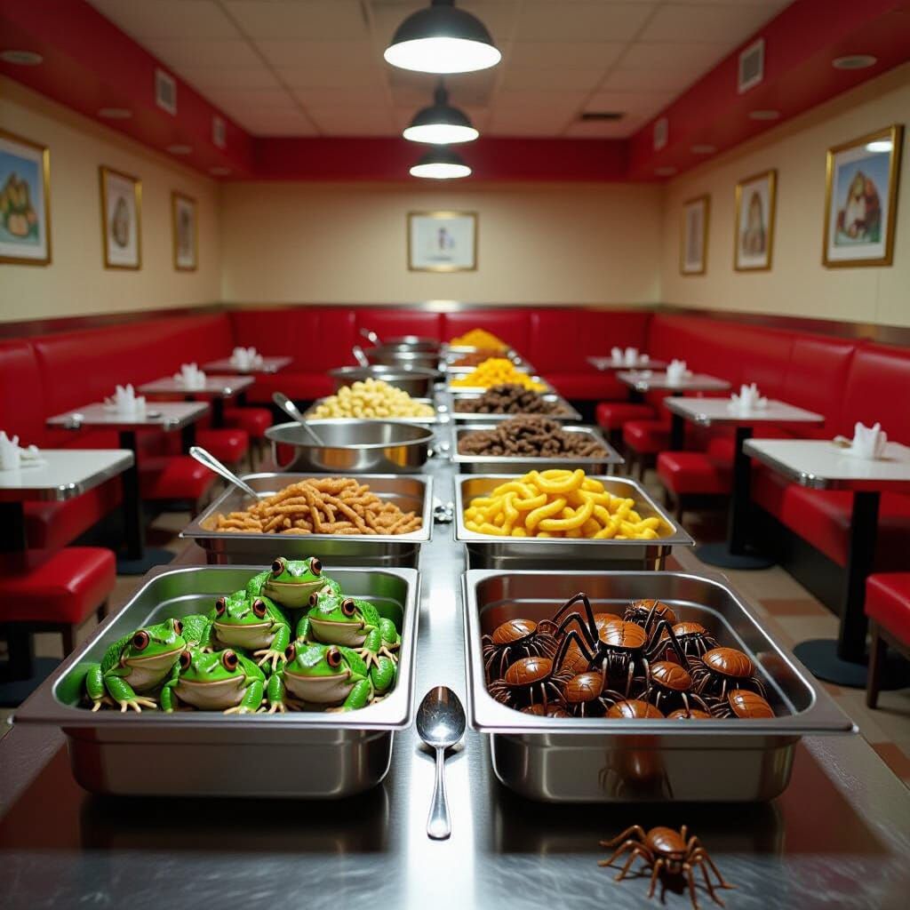 Surreal Chinese Buffet with Living Creatures