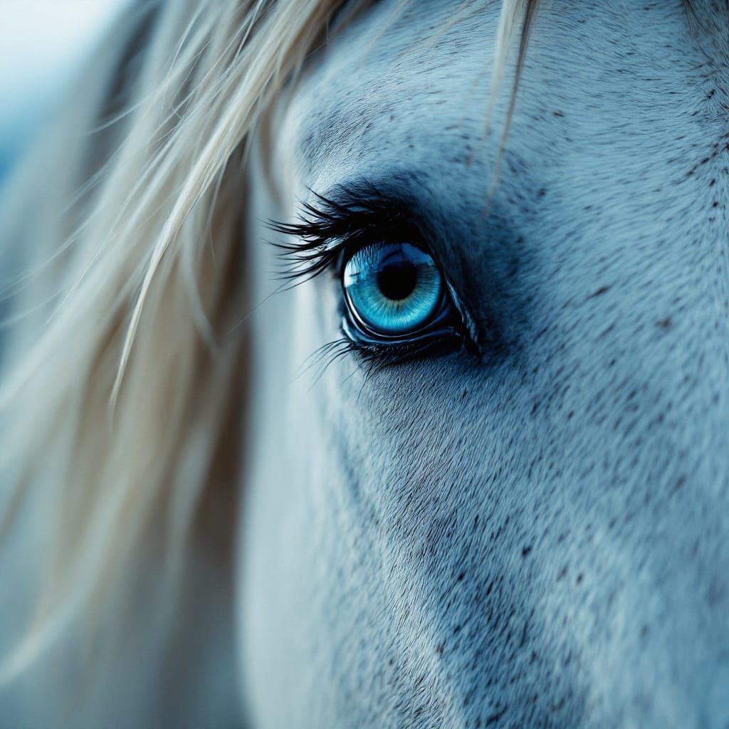 Dramatic Close-Up of a Horse's Eye
