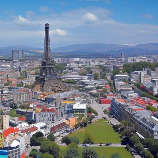 Paris Summer Street Art in Patchwork Style