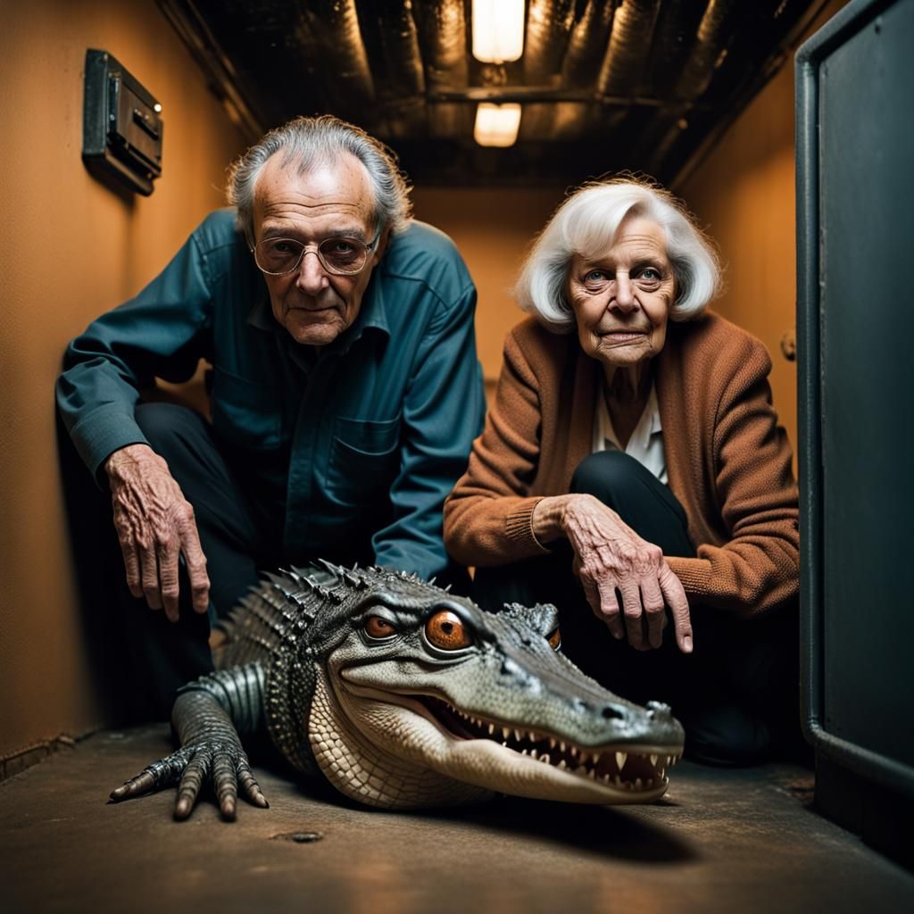 Grandpa and Grandma are stuck in the vent with an alligator IV