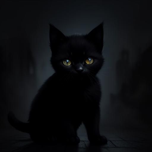 Shadow Kitten: Dramatic Digital Matte Painting