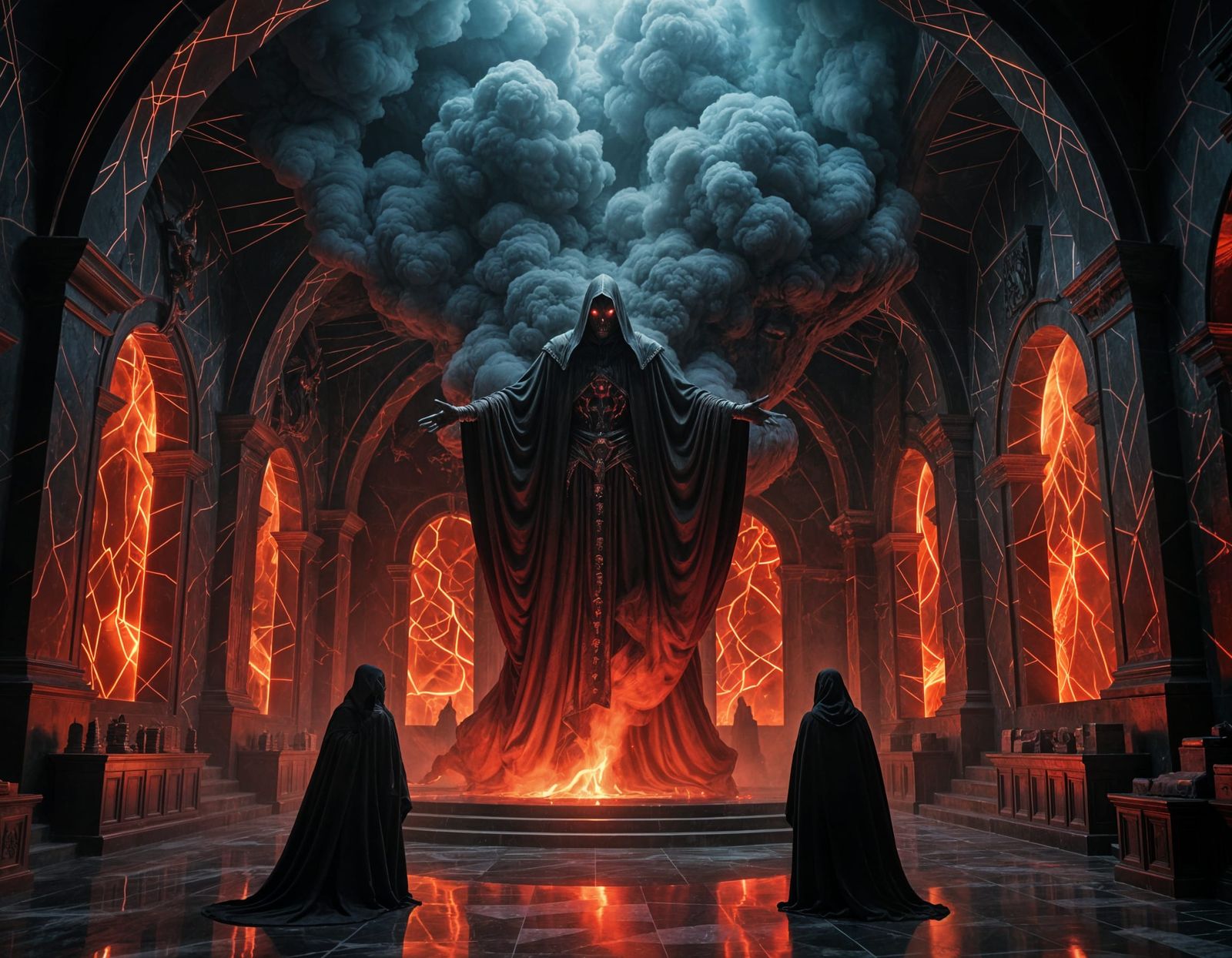 Demonic Nazgul Rises from Cosmic Smoke in Lair