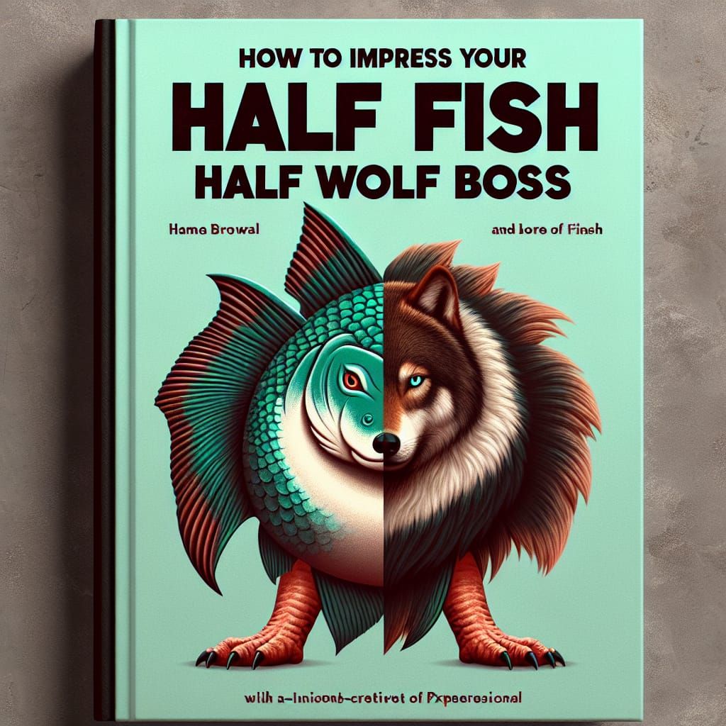 Intriguing Book Cover: Half-Fish, Half-Wolf Creature