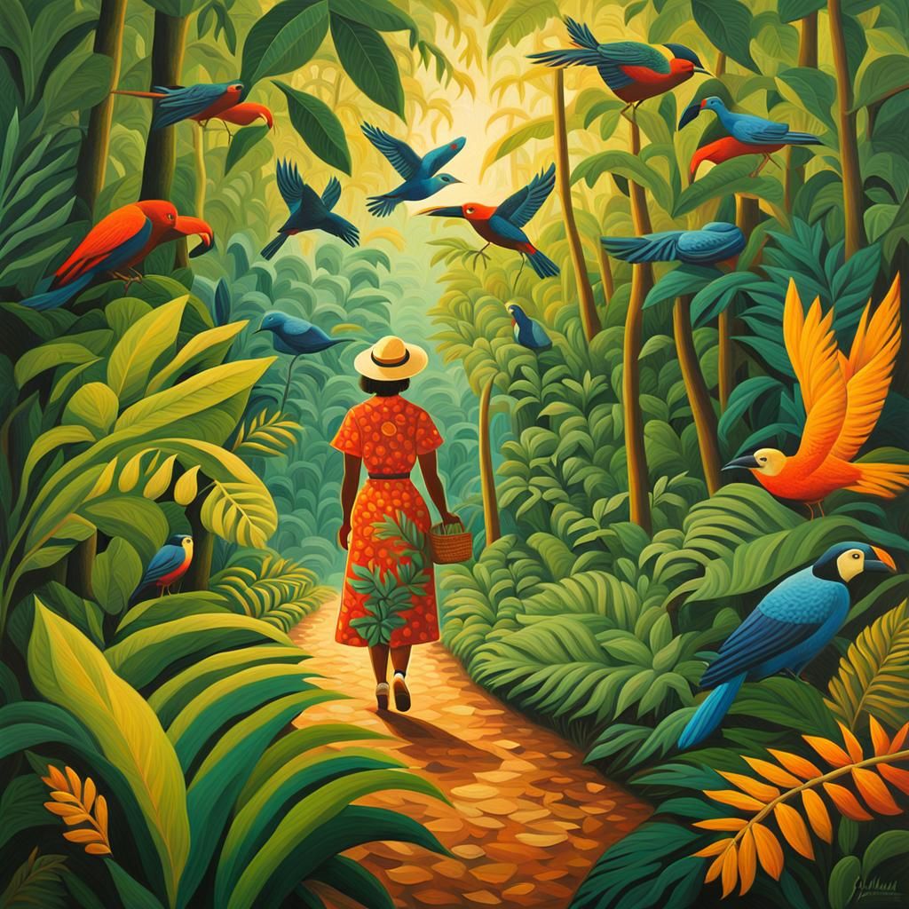 Amazon Jungle Walk in Henri Rousseau Style