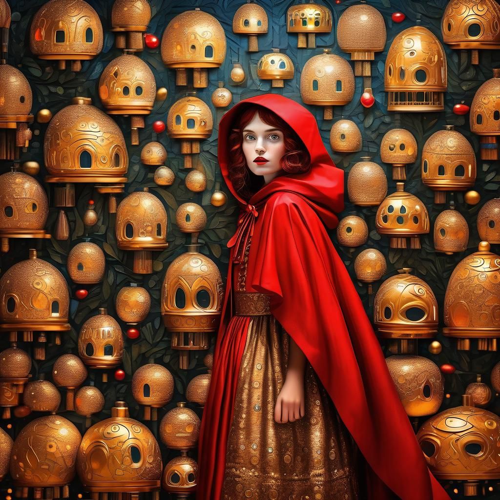 Little Red Riding Hood: Gustav Klimt Style
