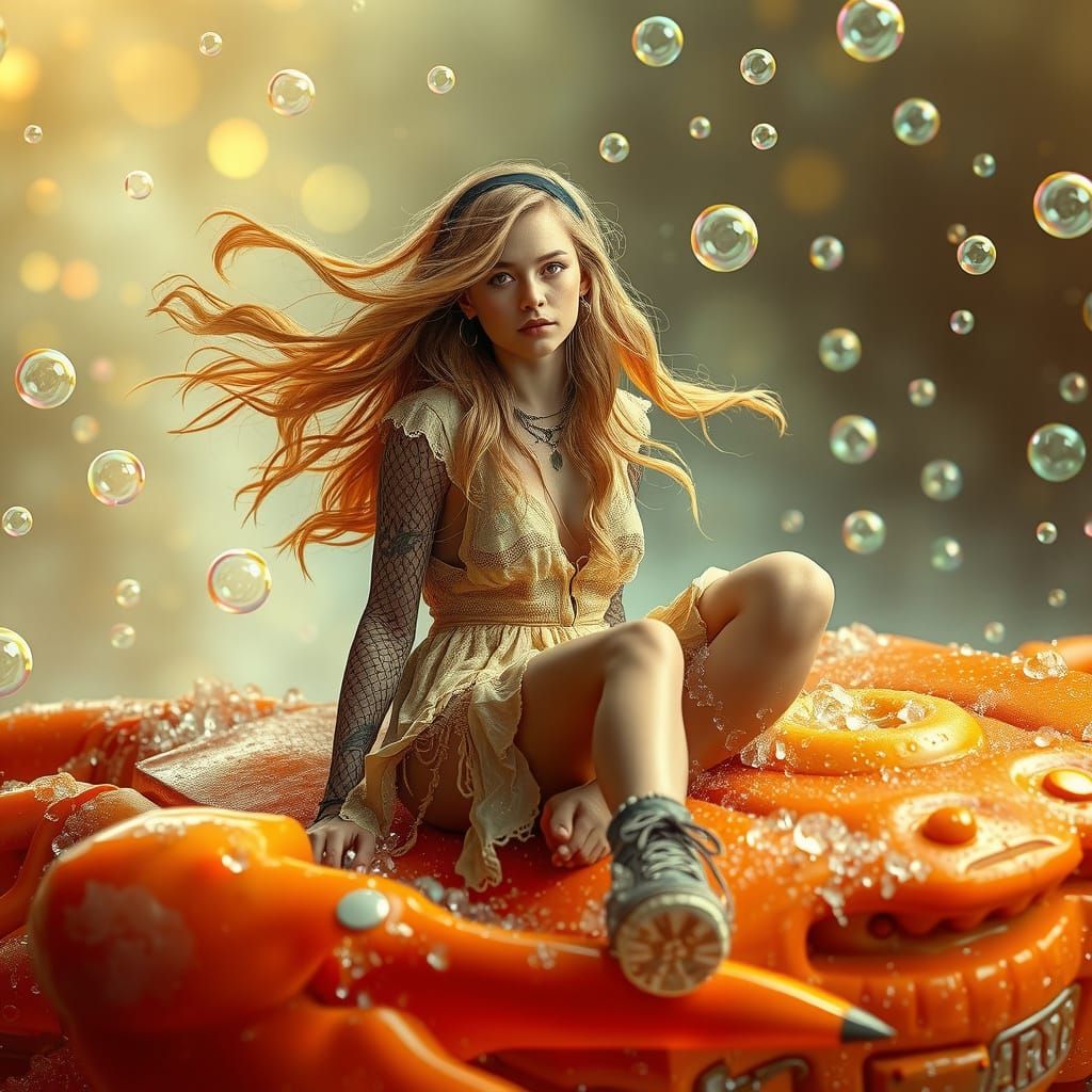 Gummy Crab Rider in Dreamlike Soda Sea