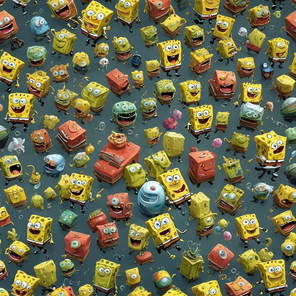 Spongebob in Detailed 3D Anime Art