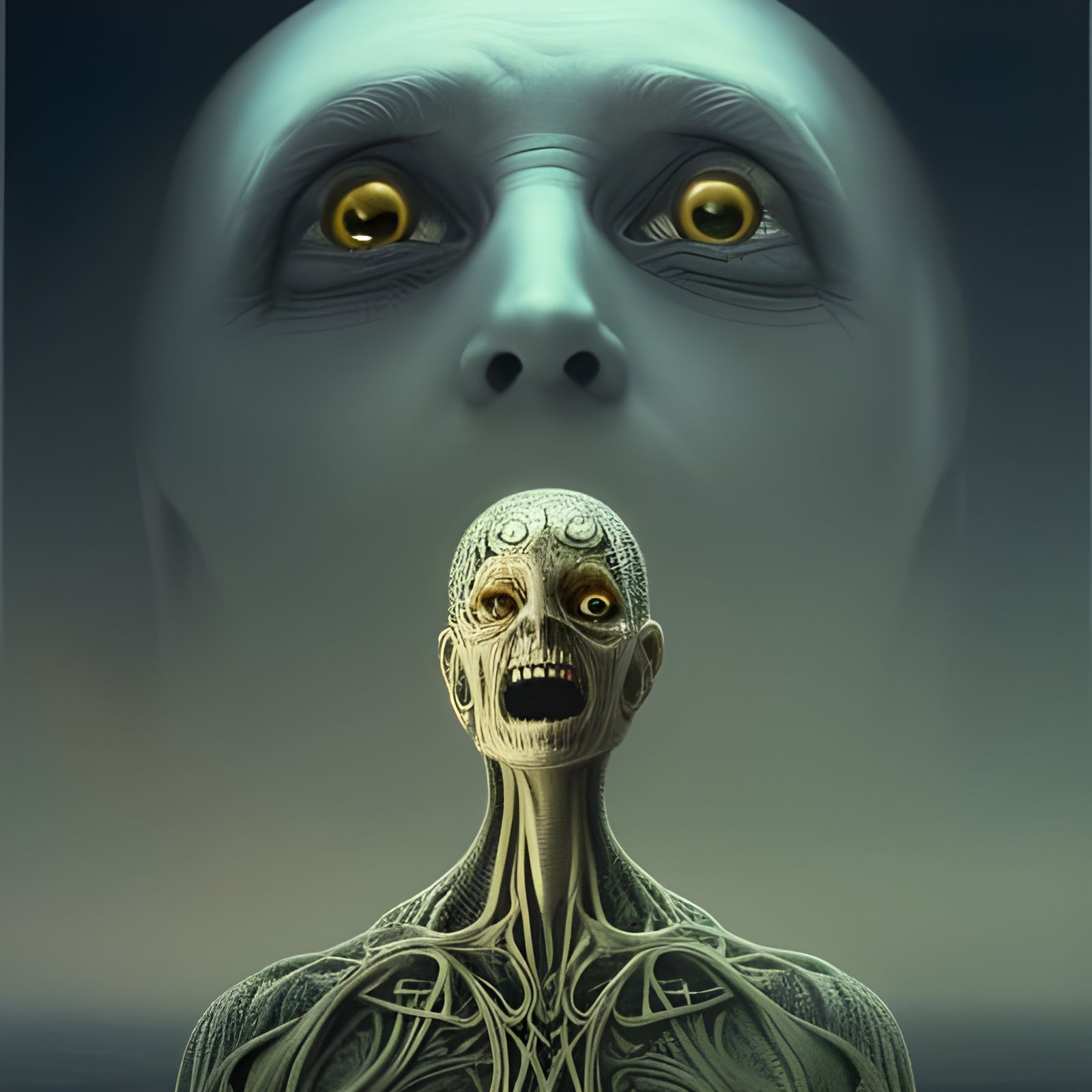 Ominous Hobbit Smile: Intricate Dark Fantasy Art