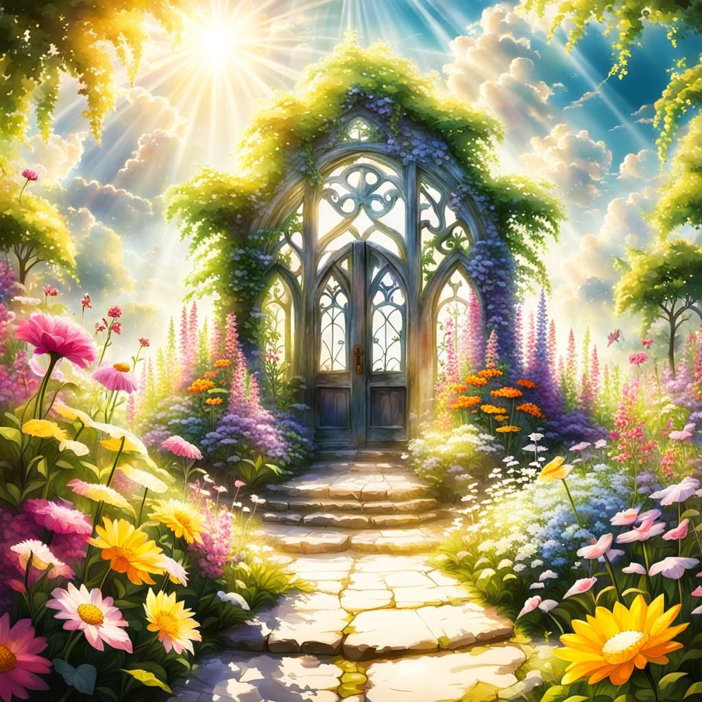 Secret Flower Garden in Divine Light