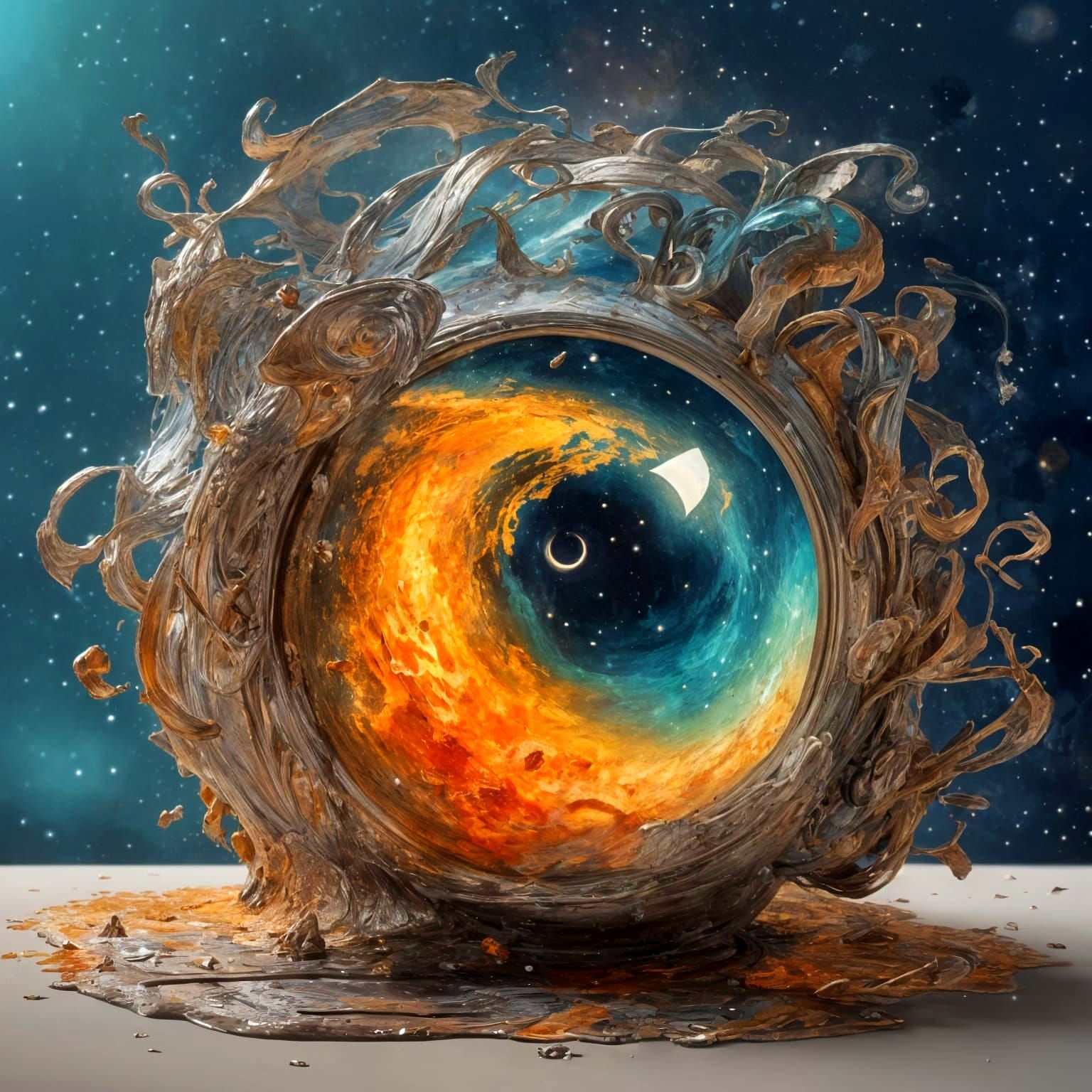 Hyperrealistic Starry Night Scene in a Meticulously Detailed...