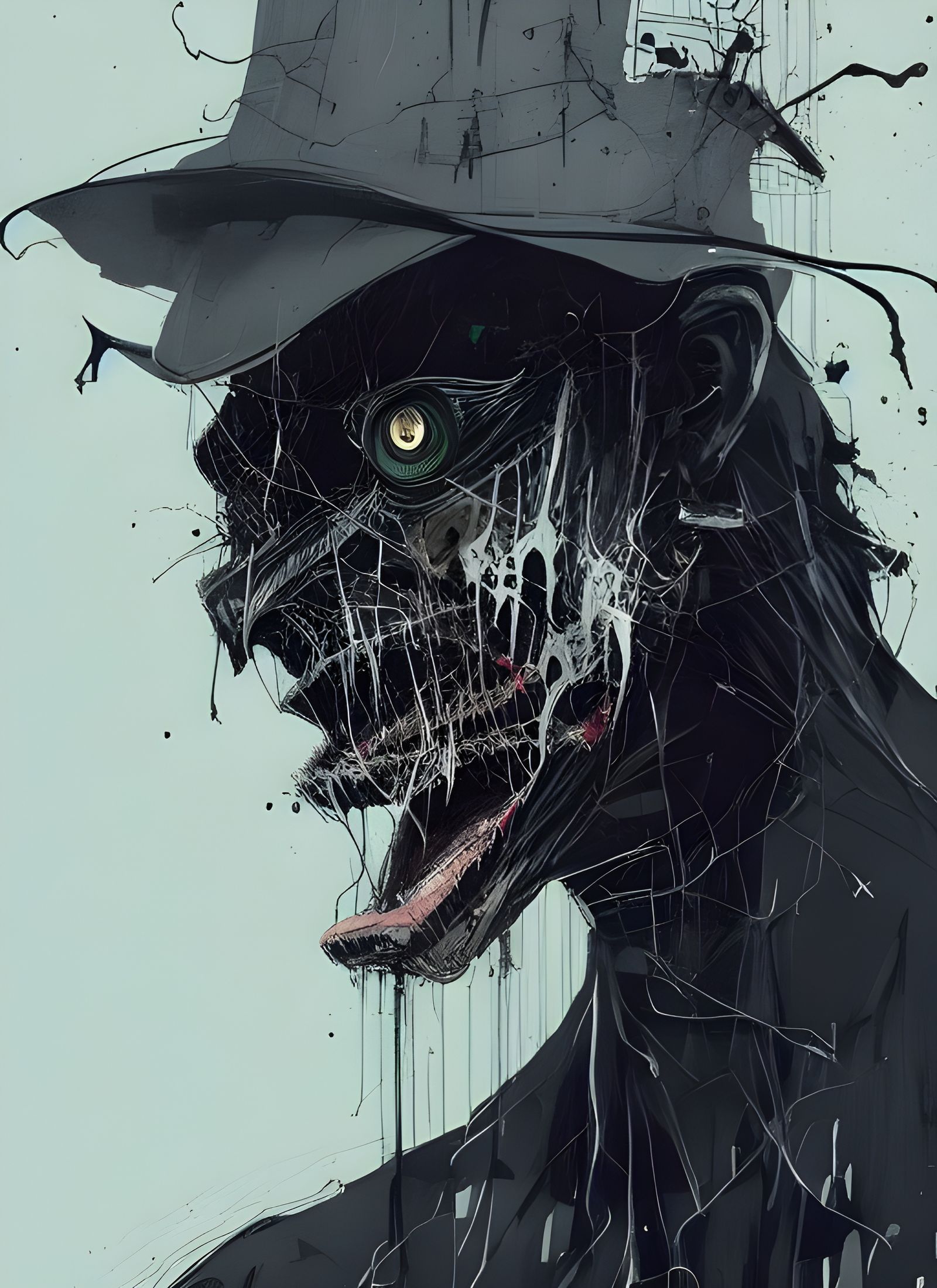 Sinister Babadook Portrait in Manga Art Style