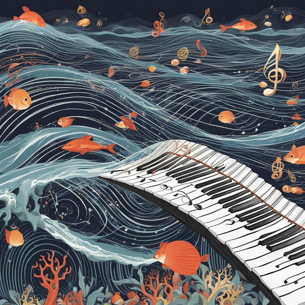 Musical Waves in Sea Orchestra with Piano