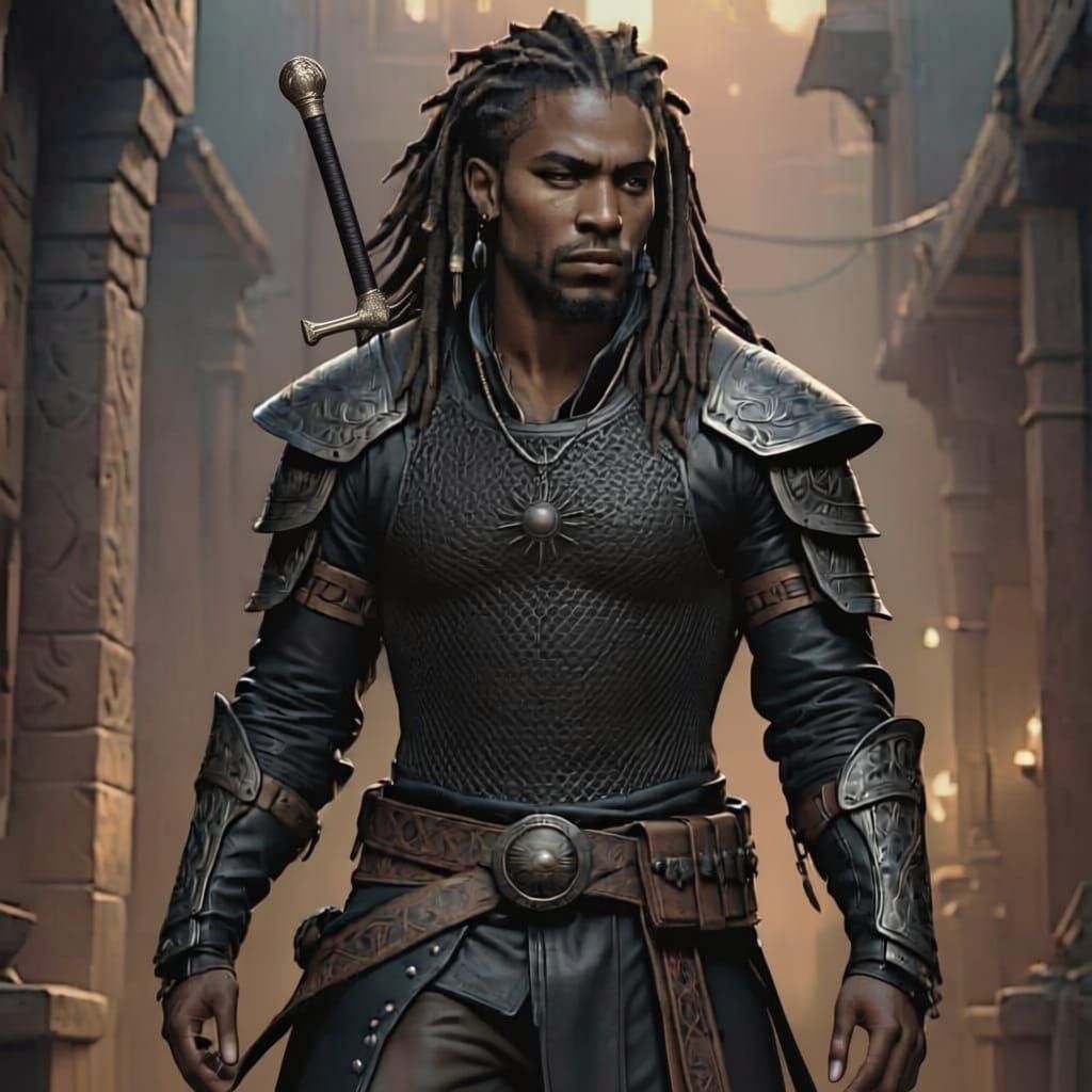 Epic Fantasy Warrior with Tribal Tattoos