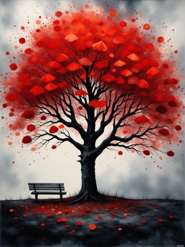 ❤️A tree full of heart-shaped leaves...🌳