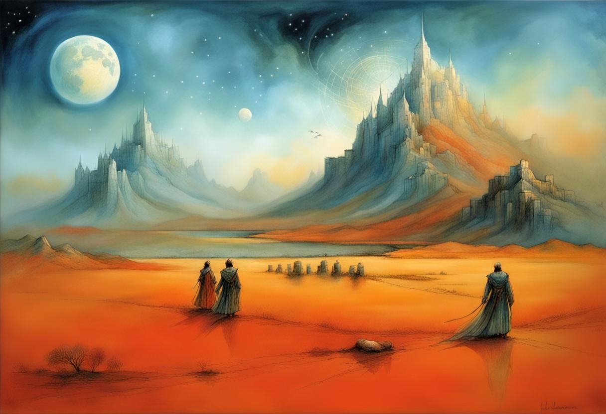 Mystical Creature in Dreamlike Landscape