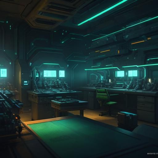 Futuristic Herbal Medicine Lab in Digital Matte Painting