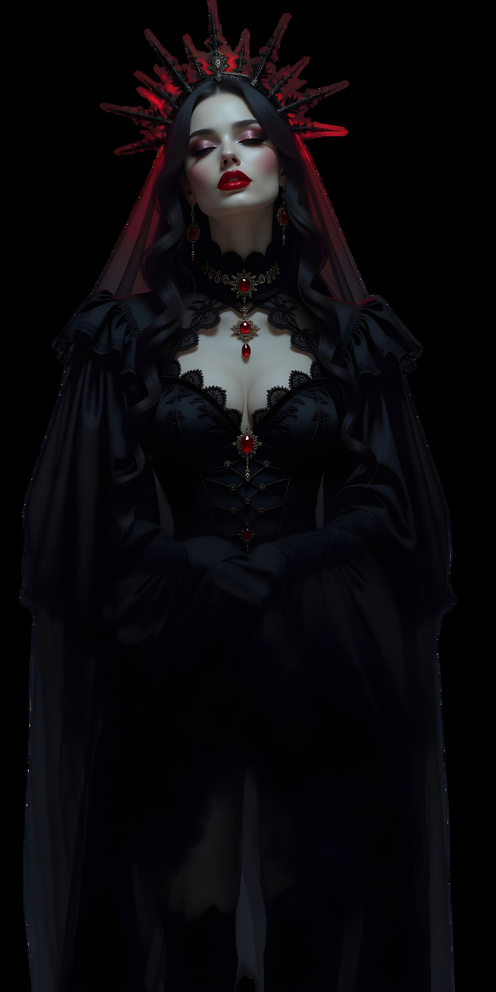 Ethereal Undead Artist in Gothic Attire