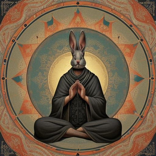 Kabbalah Rabbit Finds Inner Peace in Surreal Art