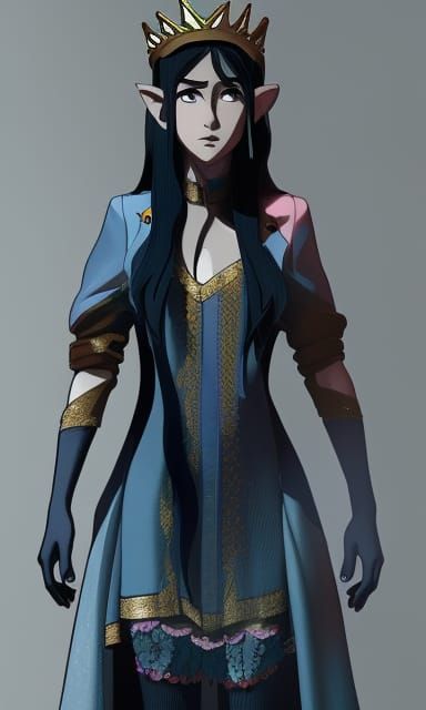 Rhythm wizard of dance elven female with gem studded crown w...