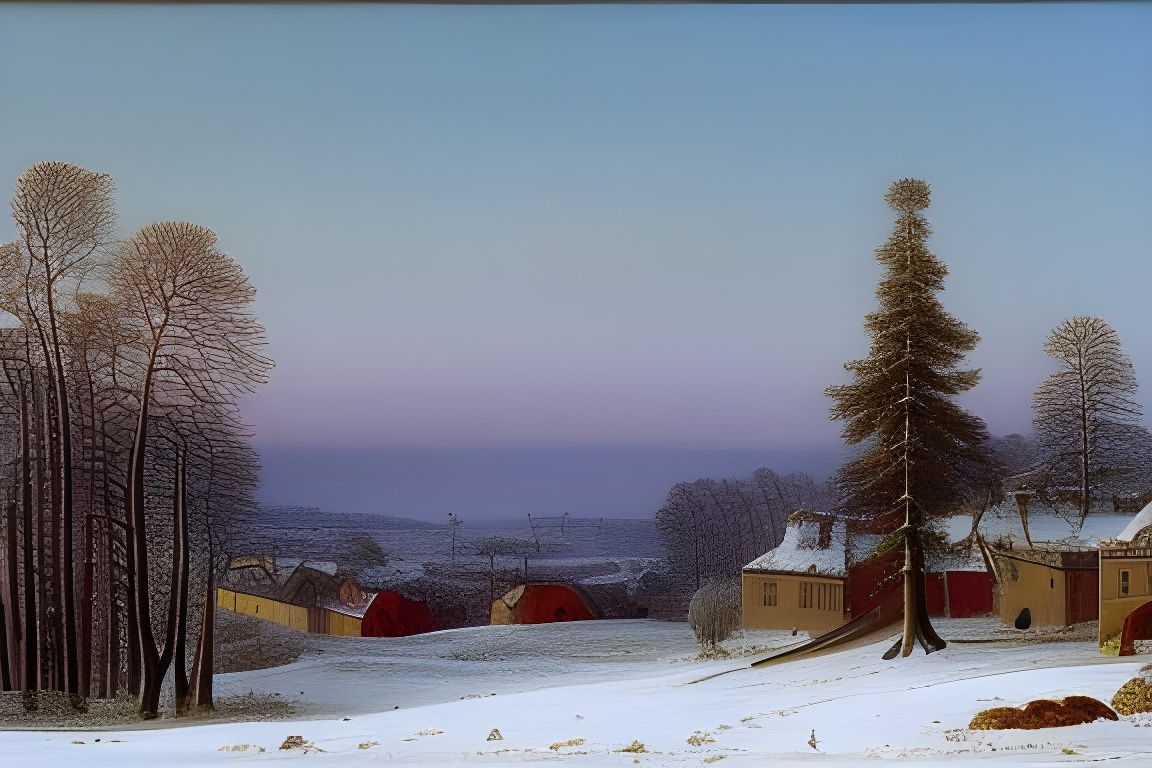 Romantic Winter Landscape in the Style of Friedrich