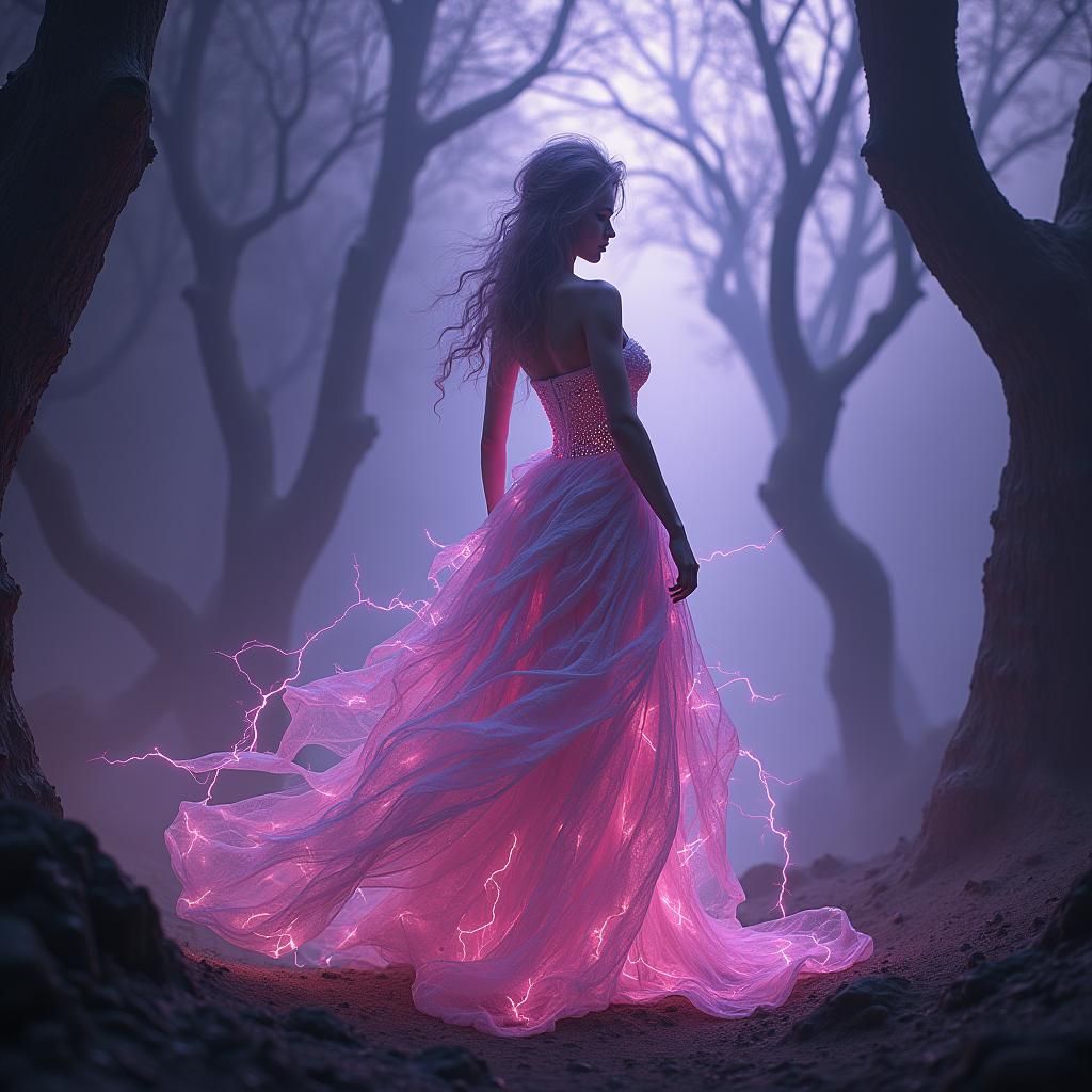Lightning Dress in Mystical Stormscape