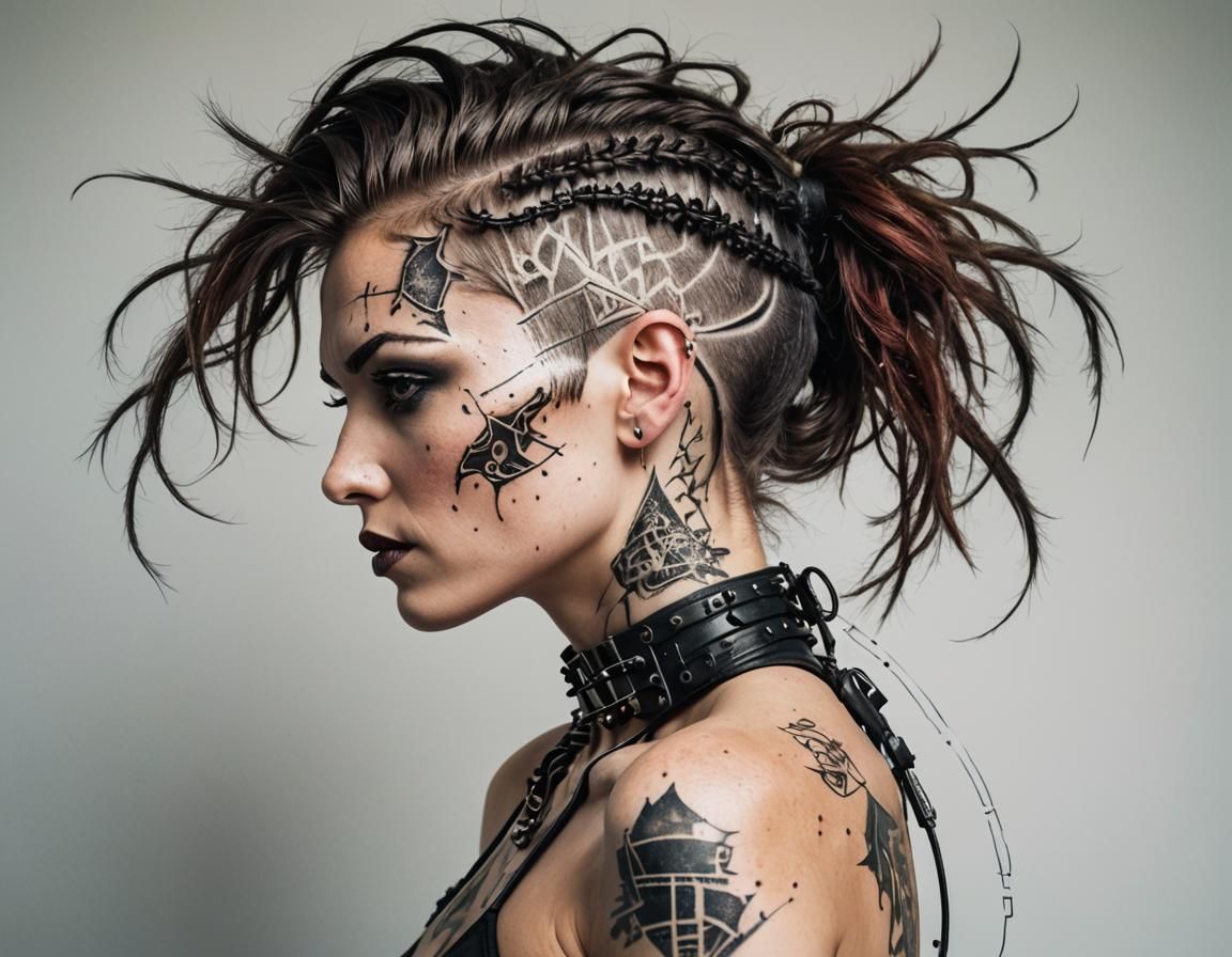 Punk Woman with Mecha Limbs on Alien Planet