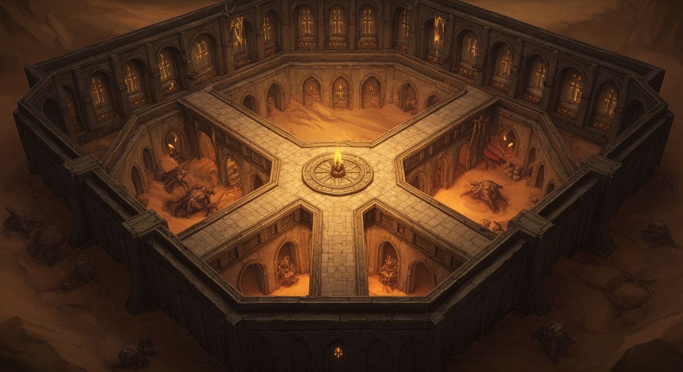 Desert Monster Hive: D&D Battle Map in Dark Fantasy Art