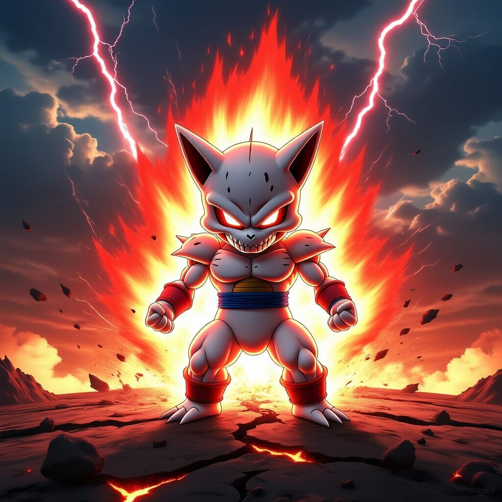 Cubone Super Saiyan Transformation, Hyper-Realistic Anime St...