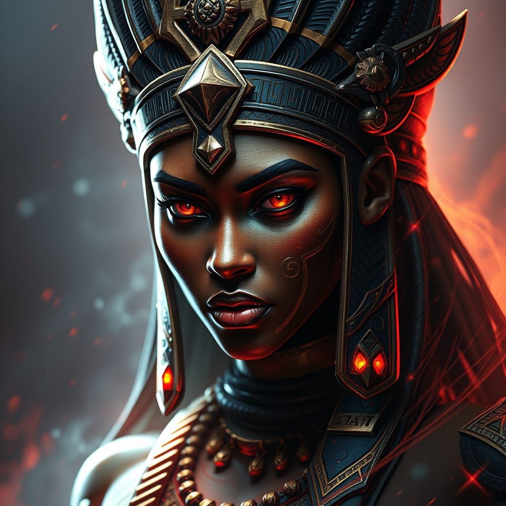 Goddess Sekhmet in Triadic Colors