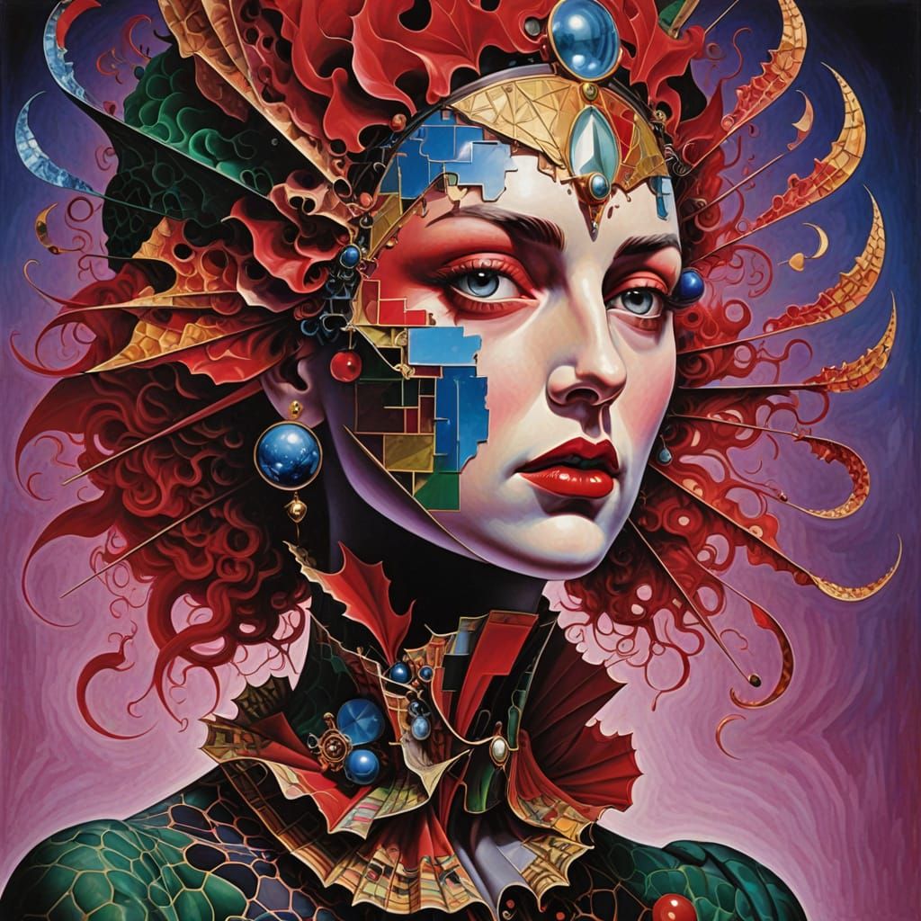 Psychedelic Fractal Dodecahedron in Triadic Colors