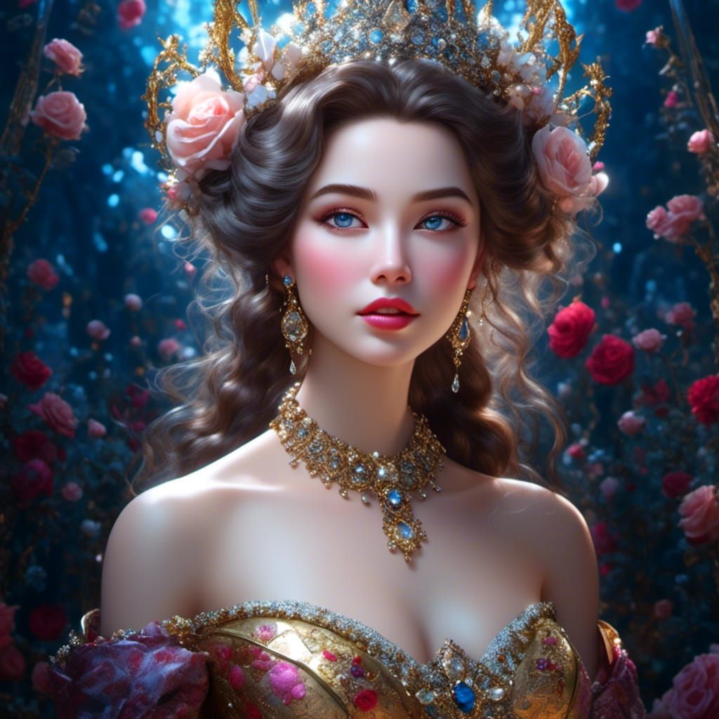 Princess Belle Rococo Hyperdetailed Close-up