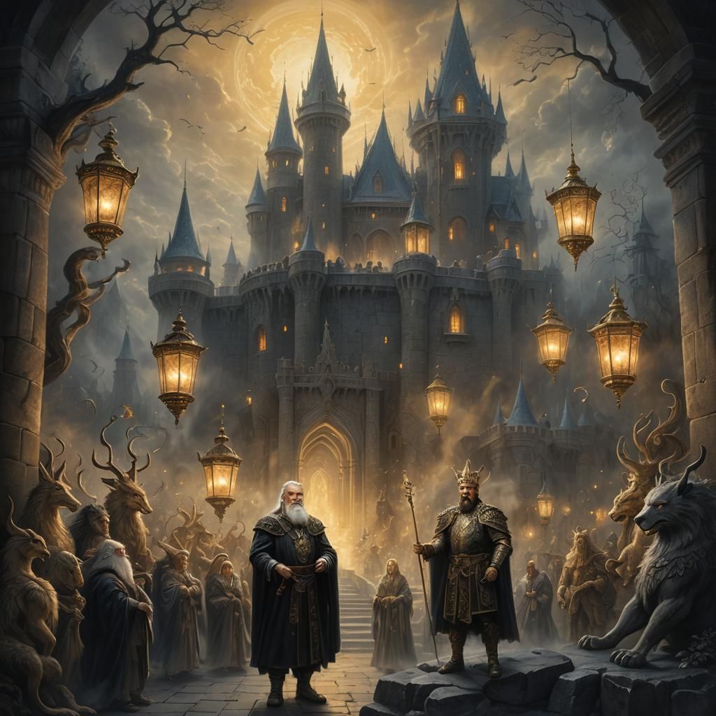 Ethereal Fantasy: 7th Century King in Stone Palace