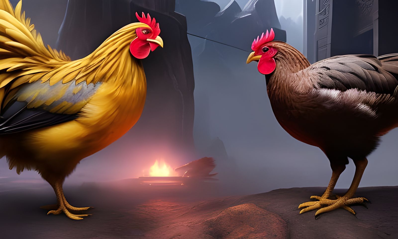 Hyperdetailed Chicken in Dark Fantasy Concept Art