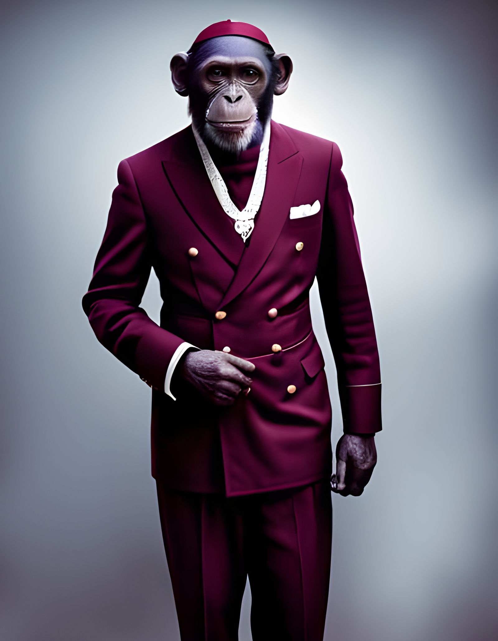 Chimpanzee Bishop: A Dignified Portrait