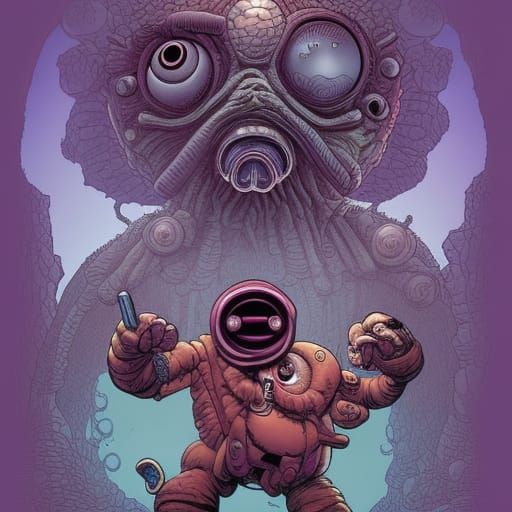 Bob the Beholder in Comic Book Art Style