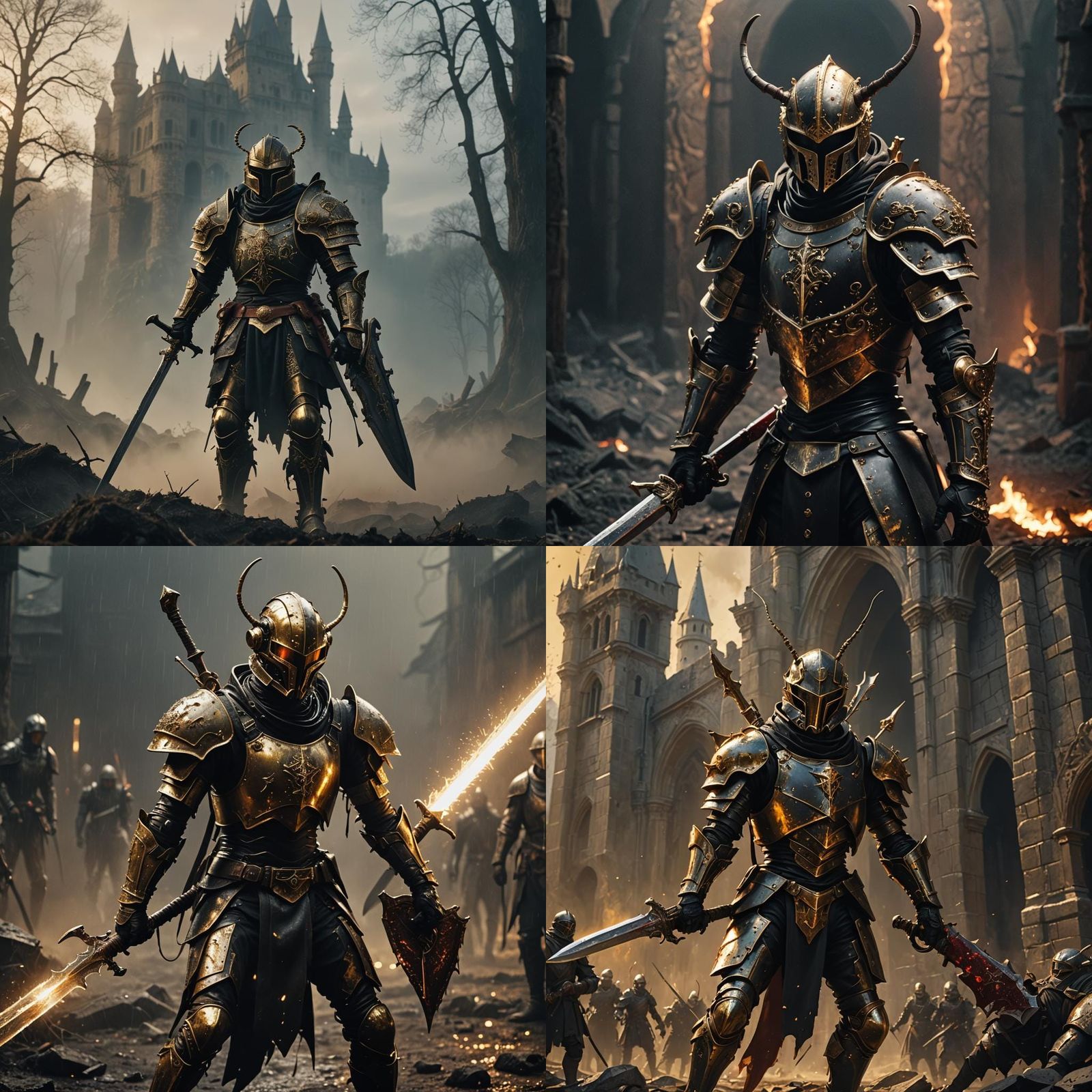 Armored Ant Warrior with Claymore in Cinematic Style