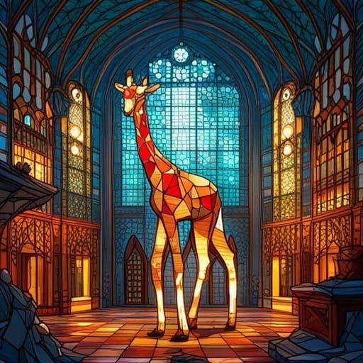 Stained Glass Giraffe SDXL BETA
