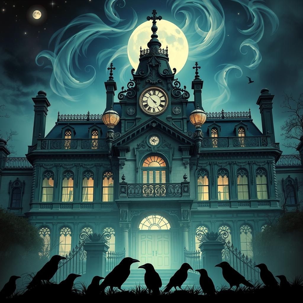 Eerie Victorian Mansion in Art Nouveau Style