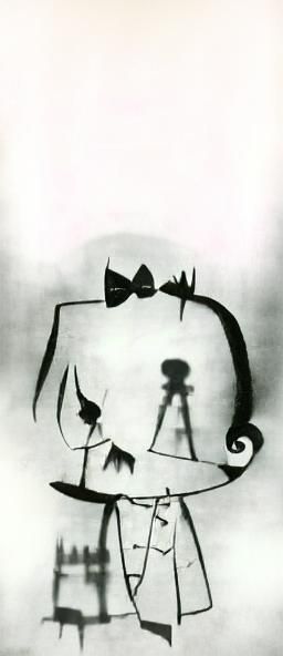 Chibi Character in Noir Cityscape, Burton Style