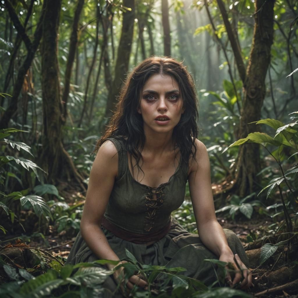 A hyperrealistic 8k medieval fantasy photo of a wild human w...