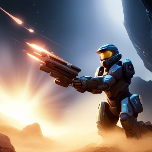 Halo Reach: Kat's Dramatic Scene in Detailed Matte Painting