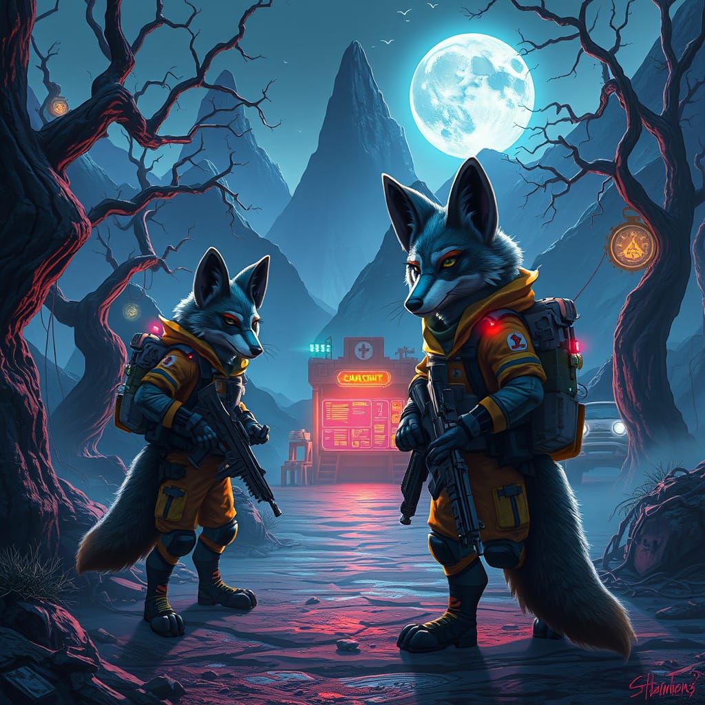 Tactical Coyotes Unite in Futuristic Charity Camp