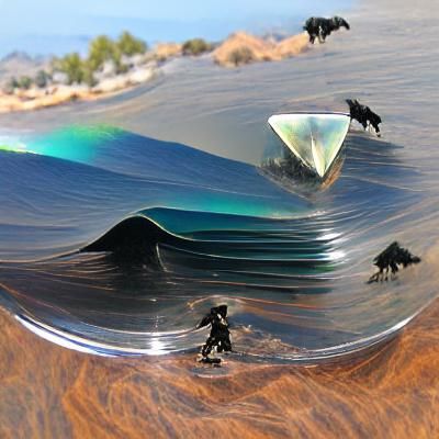 Obsidian Wave Surfers: A Digital Rendering