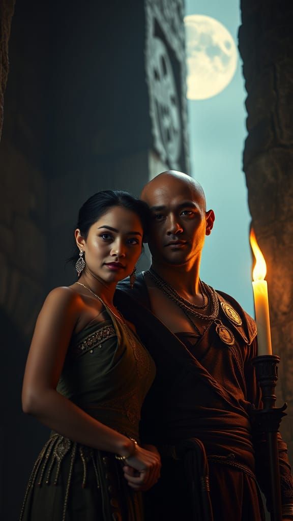 Malay Woman and Warrior in Tower Chamber