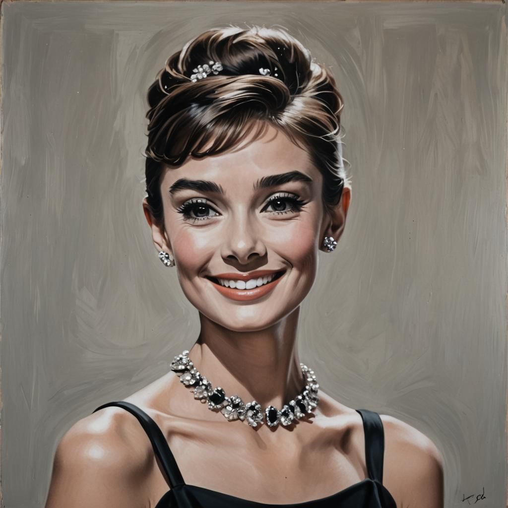 Audrey Hepburn Portrait in Oil Paint Style