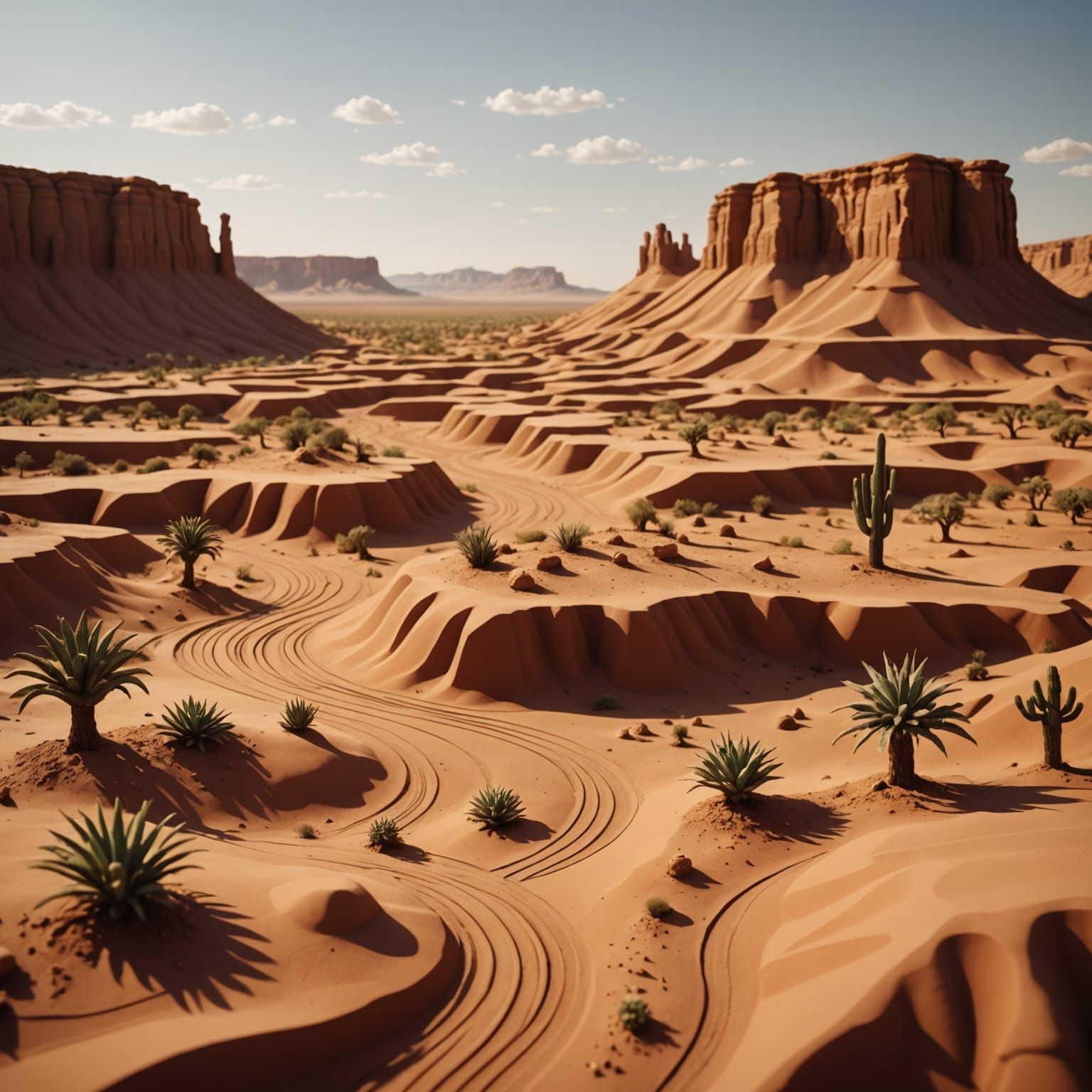 Vibrant Clay Desert Adventure