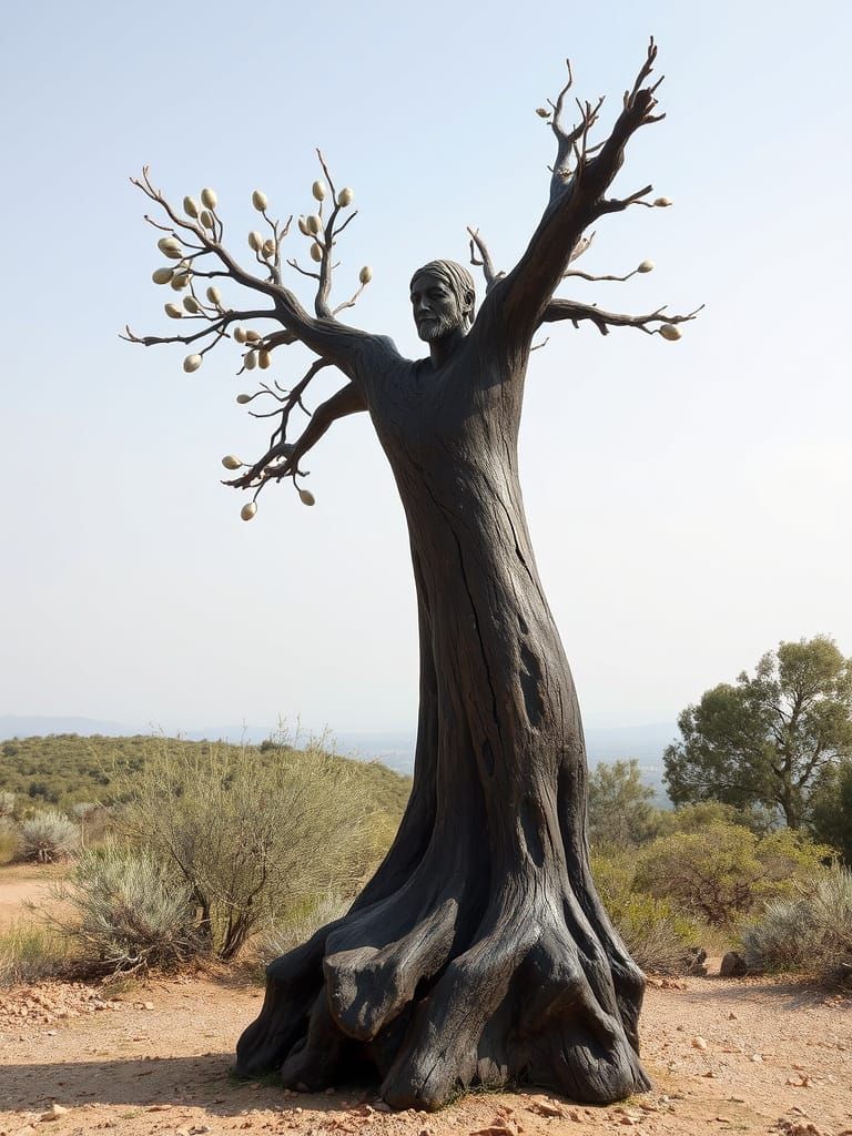 Statue Carved From an Olive Tree