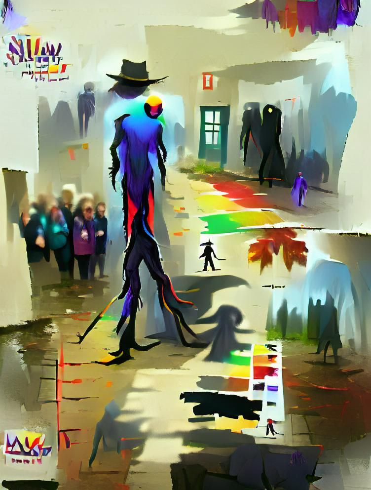 Eerie Silhouette of a Shadowy Hat Man