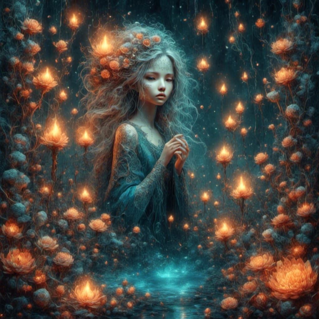 Wednesday Character with Cracked Glass Effect