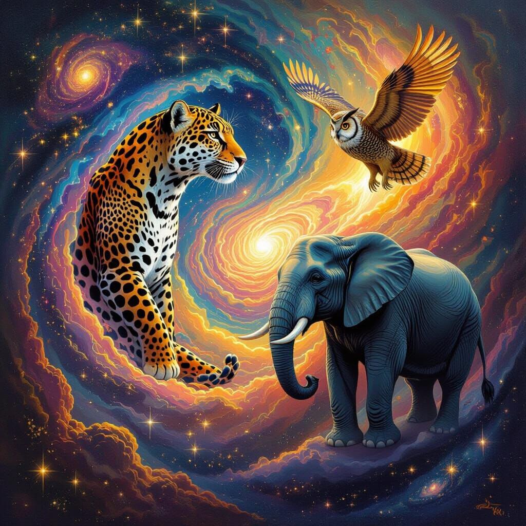 Psychedelic Cosmic Animals Among Solar Flares and Galaxies